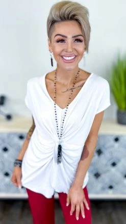 The ZigZag Stripe White At First Sight Top [NO RETURNS] TOPS & TUNICS