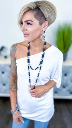 The ZigZag Stripe White Best Side Top TOPS & TUNICS