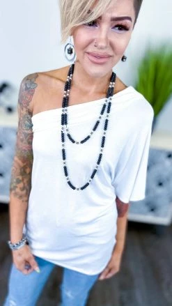 The ZigZag Stripe White Best Side Top TOPS & TUNICS