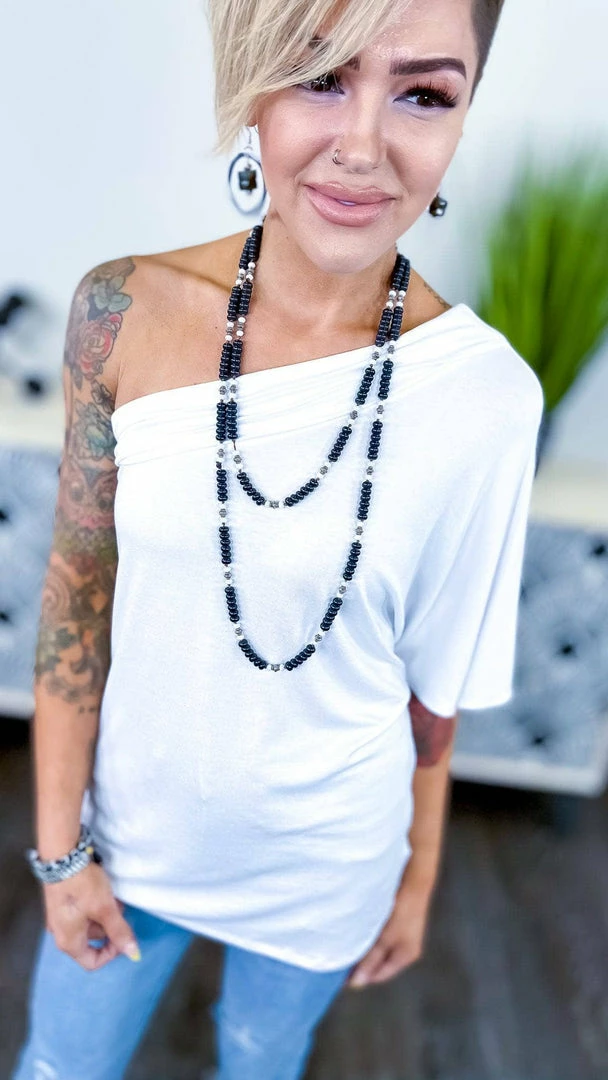 The ZigZag Stripe White Best Side Top TOPS & TUNICS