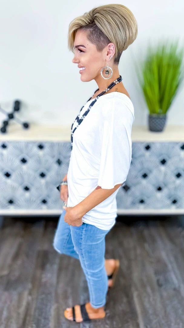 The ZigZag Stripe White Best Side Top TOPS & TUNICS