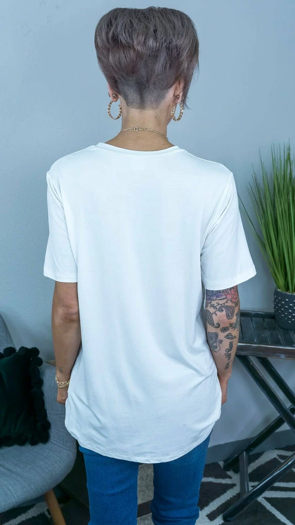 The ZigZag Stripe White Boyfriend Tee