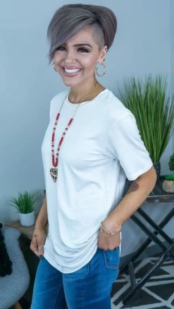 The ZigZag Stripe White Boyfriend Tee