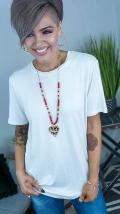 The ZigZag Stripe White Boyfriend Tee