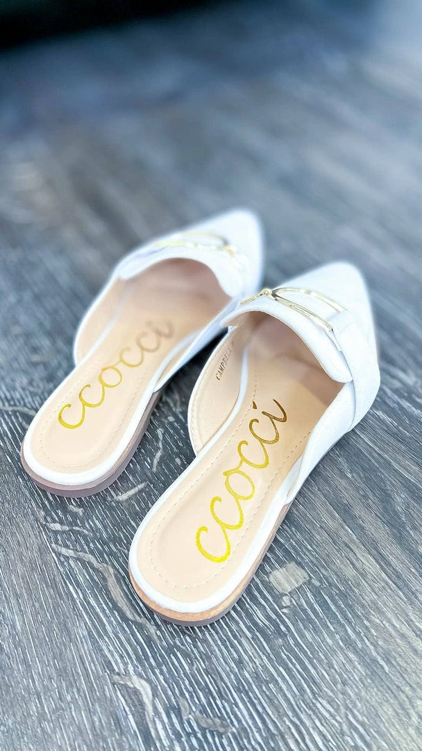 CCOCCI White Campbell Flats SHOES