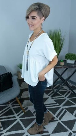 The ZigZag Stripe White City Sleek Top TOPS & TUNICS