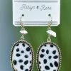 Southern Grace White Dalmatian Oval Earrings ACCESSORIES