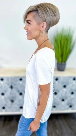 The ZigZag Stripe TOPS & TUNICS White Favorite Basic Top