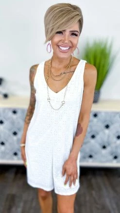 The ZigZag Stripe White Graceful Feelings Romper [NO RETURNS] JUMPSUITS & ROMPERS