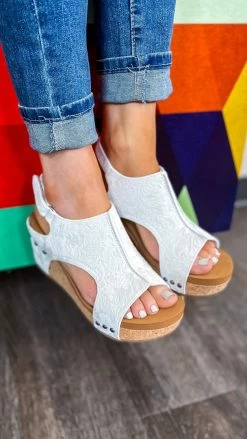 Very G White Liberty Tooled Wedges
