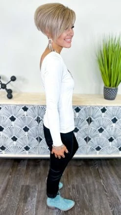 The ZigZag Stripe Bramis White Long Sleeve Brami