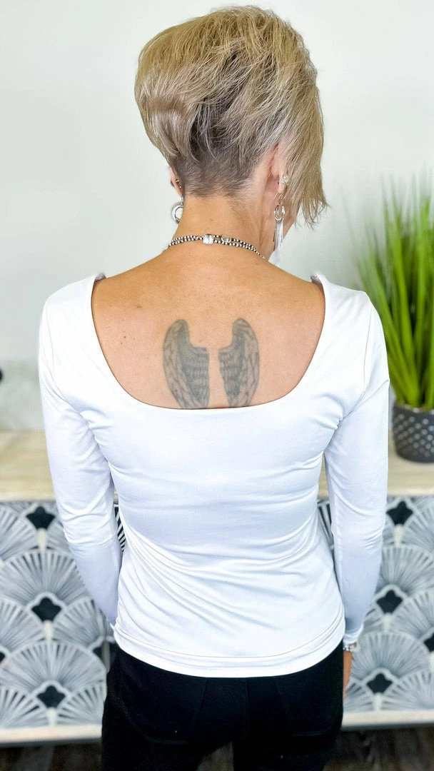 The ZigZag Stripe Bramis White Long Sleeve Brami