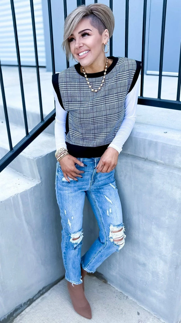 The ZigZag Stripe Bramis White Long Sleeve Brami