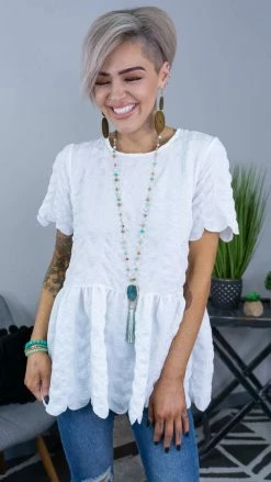 The ZigZag Stripe White New To Dating Top