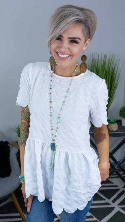 The ZigZag Stripe White New To Dating Top