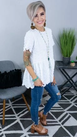 The ZigZag Stripe White New To Dating Top