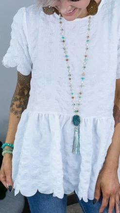 The ZigZag Stripe White New To Dating Top