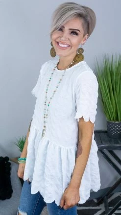 The ZigZag Stripe White New To Dating Top