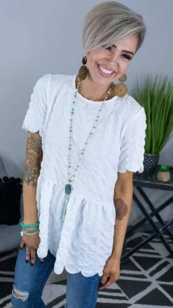 The ZigZag Stripe White New To Dating Top