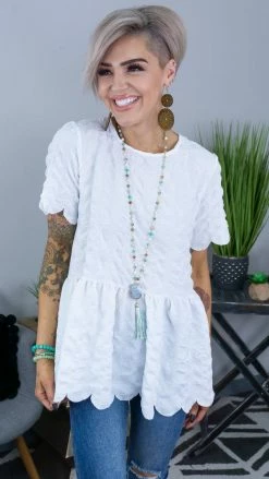 The ZigZag Stripe White New To Dating Top