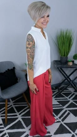 The ZigZag Stripe White Romantic Remix Top