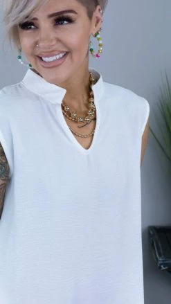 The ZigZag Stripe White Romantic Remix Top