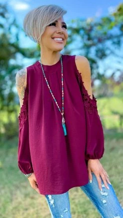 The ZigZag Stripe Long Sleeve Tops Wine Always Chic Top