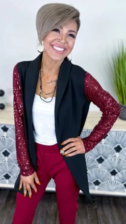 The ZigZag Stripe Wine Made For The Stage Blazer OUTERWEAR