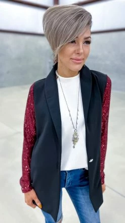 The ZigZag Stripe Wine Made For The Stage Blazer OUTERWEAR