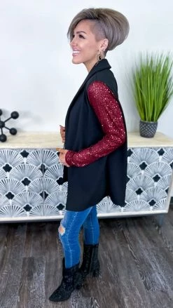 The ZigZag Stripe Wine Made For The Stage Blazer OUTERWEAR