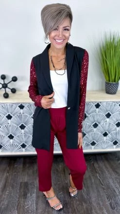 The ZigZag Stripe Wine Made For The Stage Blazer OUTERWEAR