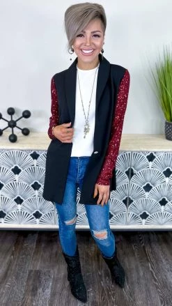 The ZigZag Stripe Wine Made For The Stage Blazer OUTERWEAR