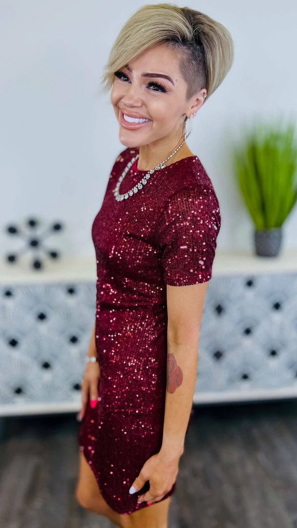 The ZigZag Stripe Wine Power Pose Dress DRESSES