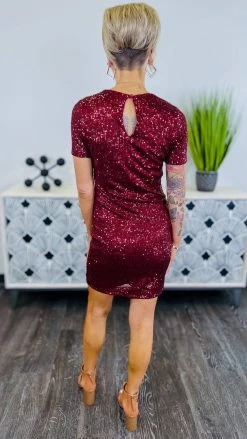 The ZigZag Stripe Wine Power Pose Dress DRESSES