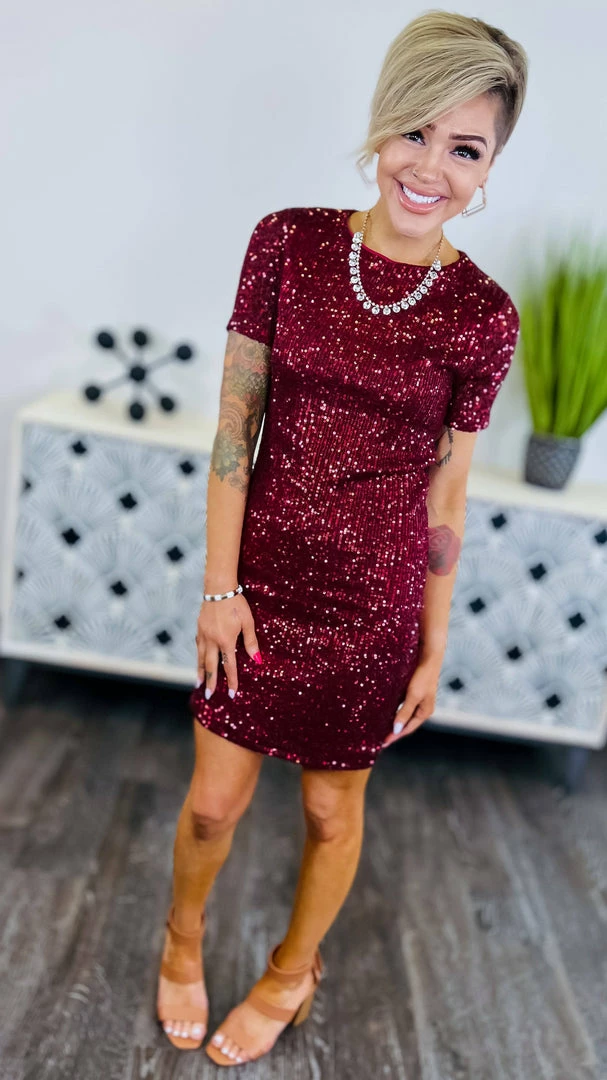 The ZigZag Stripe Wine Power Pose Dress DRESSES