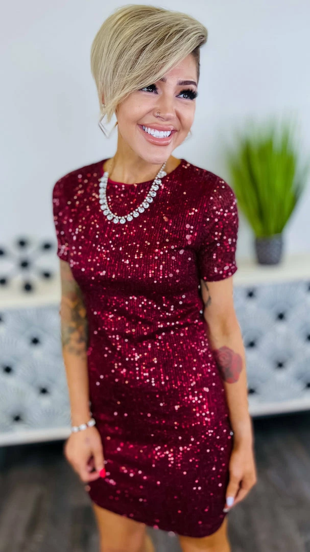 The ZigZag Stripe Wine Power Pose Dress DRESSES