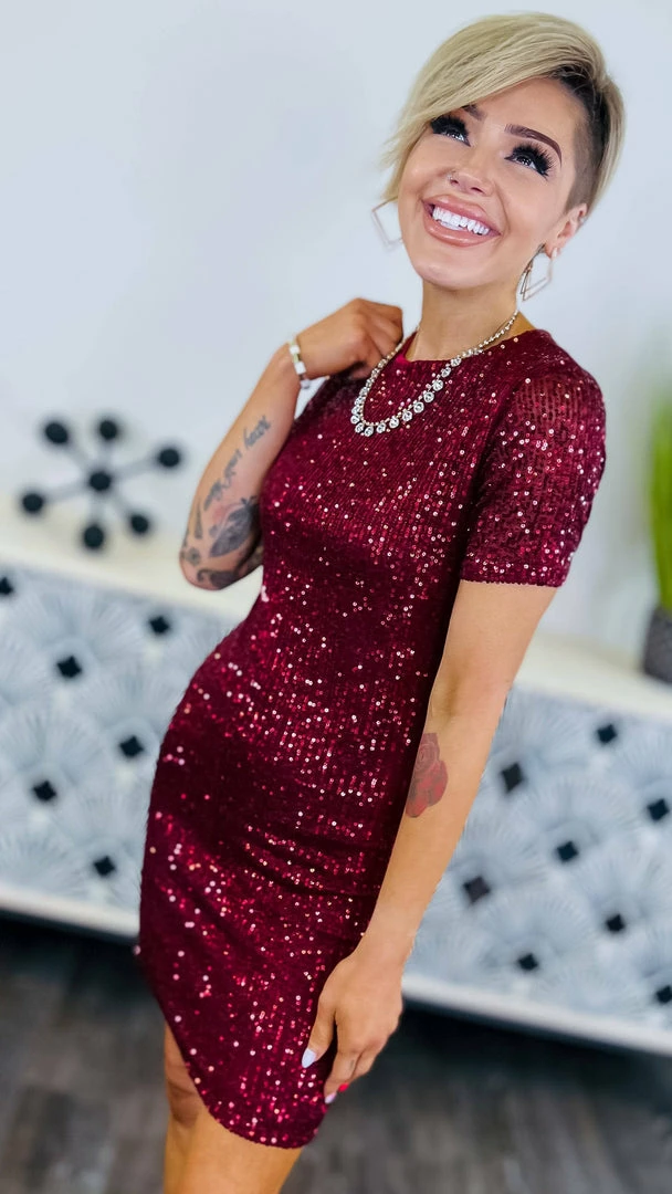 The ZigZag Stripe Wine Power Pose Dress DRESSES