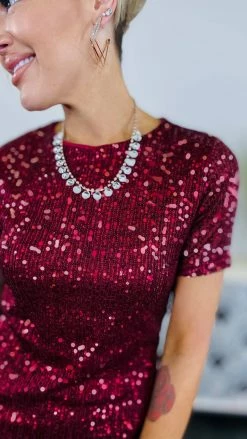 The ZigZag Stripe Wine Power Pose Dress DRESSES