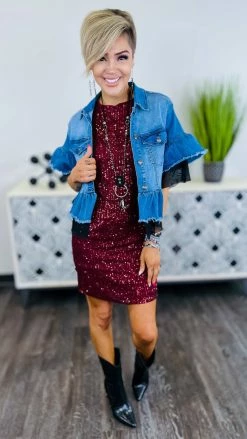 The ZigZag Stripe Wine Power Pose Dress DRESSES