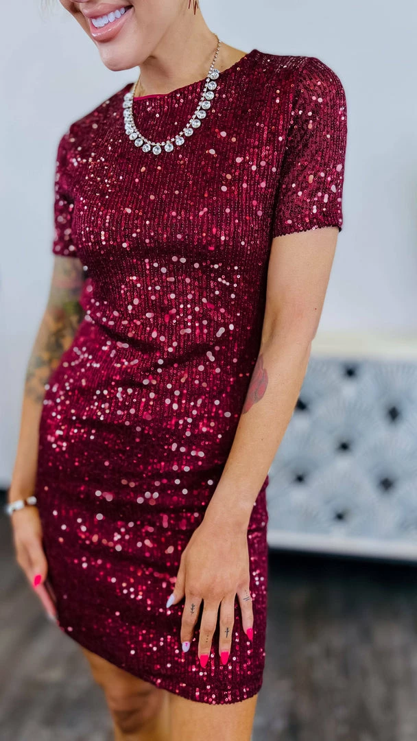 The ZigZag Stripe Wine Power Pose Dress DRESSES