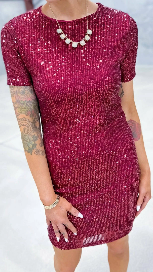 The ZigZag Stripe Wine Power Pose Dress DRESSES