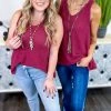 The ZigZag Stripe Wine Style Leader Tank TOPS & TUNICS