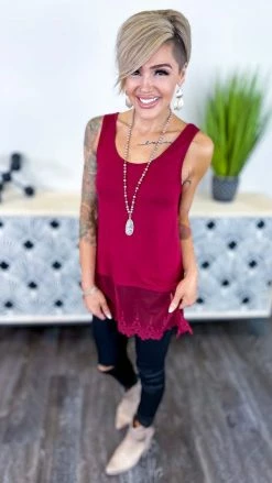 Origami TOPS & TUNICS Wine Total Beauty Tank