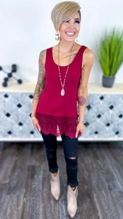 Origami TOPS & TUNICS Wine Total Beauty Tank