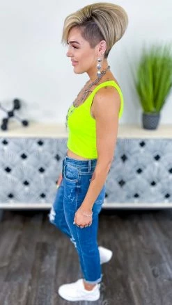 The ZigZag Stripe Yellow Crop Brami