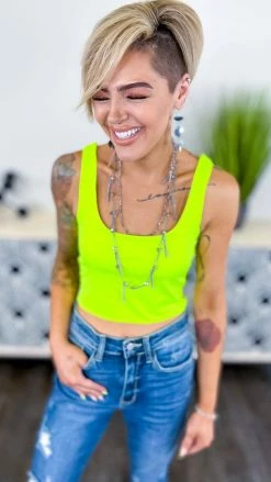 The ZigZag Stripe Yellow Crop Brami