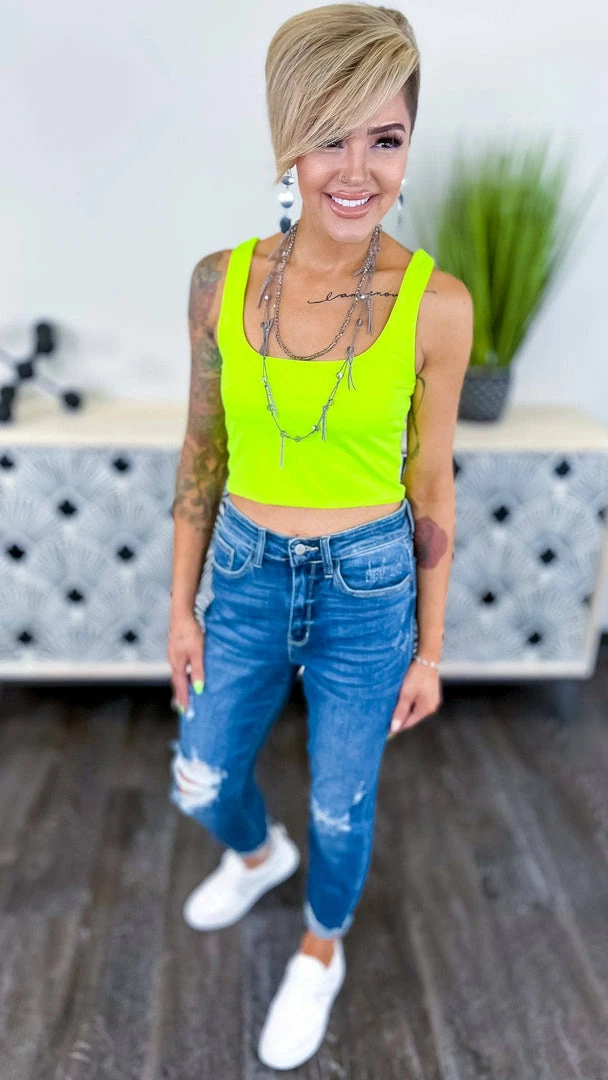 The ZigZag Stripe Yellow Crop Brami