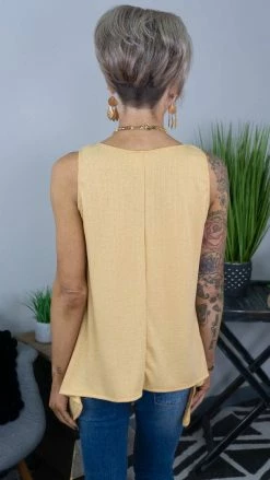 The ZigZag Stripe TOPS & TUNICS Yellow Concert Vibes Tank