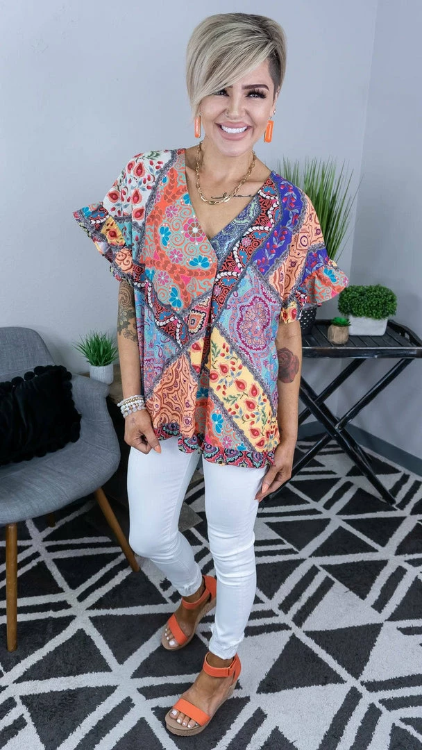 Umgee Yellow Hold Their Gaze Top TOPS & TUNICS