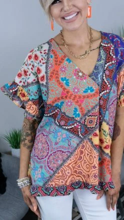 Umgee Yellow Hold Their Gaze Top TOPS & TUNICS